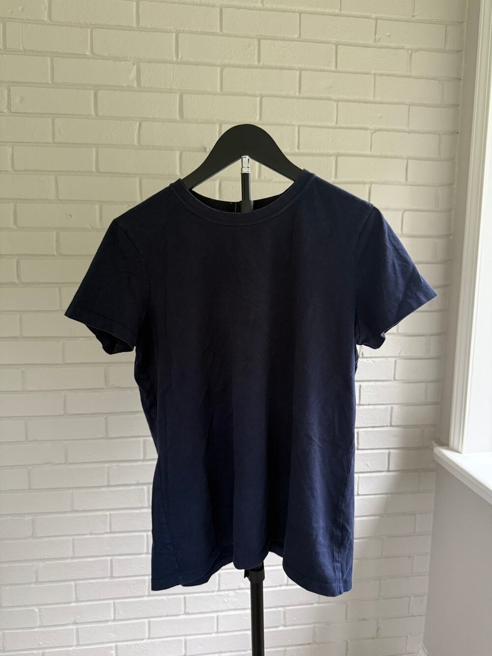 L.L.Bean Pima Cotton Navy Blue Crew Neck T Shirt Women Medium Short Sleeve Tee
